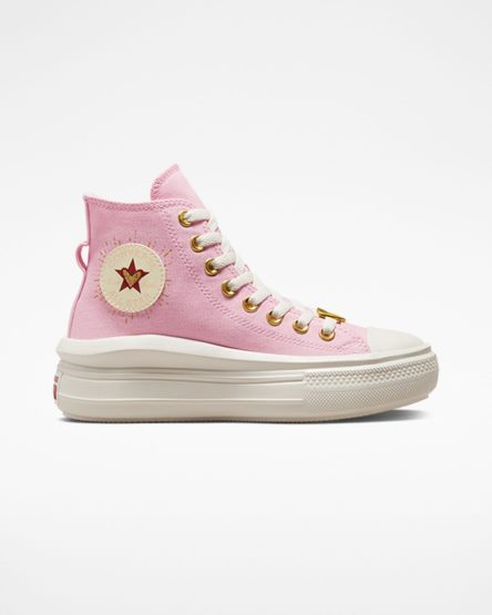 Pantofi Platforma Dama Converse Chuck Taylor All Star Move Hearts Inalti Portocalii Roz | RO RCJA13134